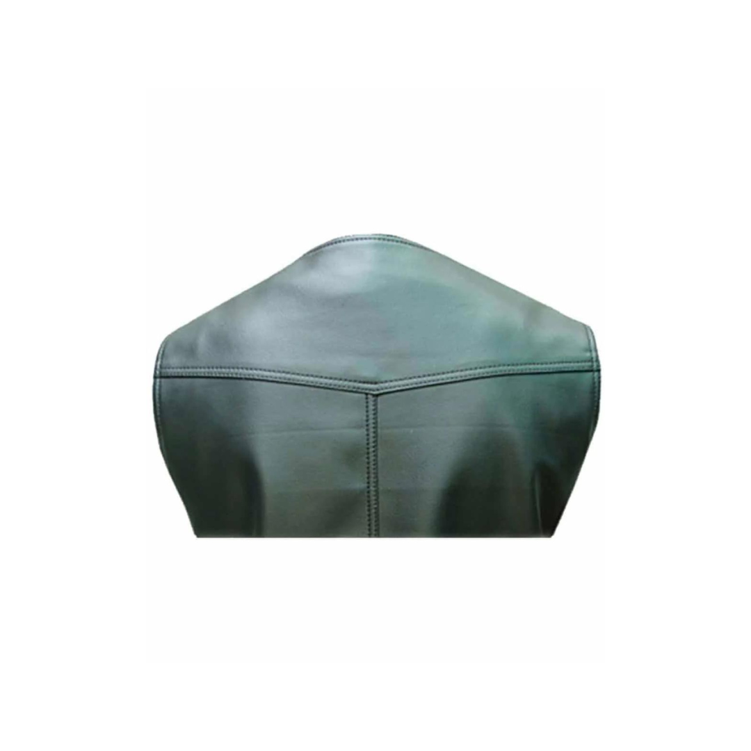 CHALECO ESTILO MOTERO PARA HOMBRE CHALECO DE CUERO DE VACA NEGRO PARA MOTOCICLETA - B2-BLK