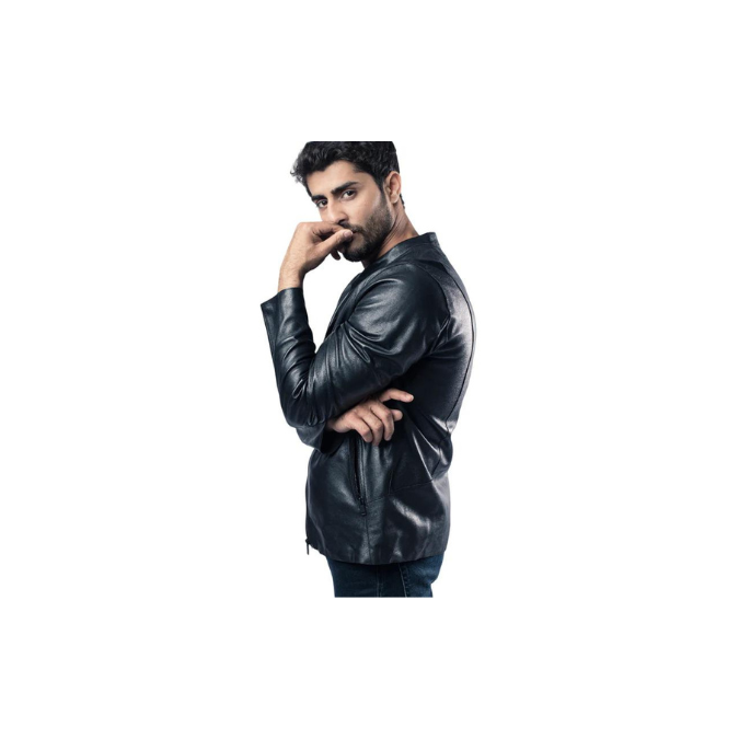 Men Biker Motorcycle Style Jacket Real Lambskin Leather Fashion Designer Black Jackets – ELM33