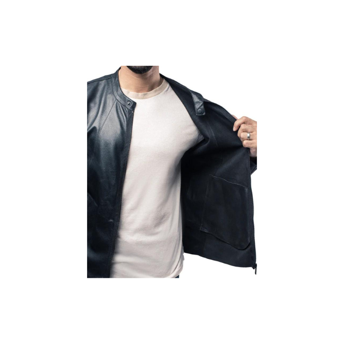 Men Biker Motorcycle Style Jacket Real Lambskin Leather Fashion Designer Black Jackets – ELM33