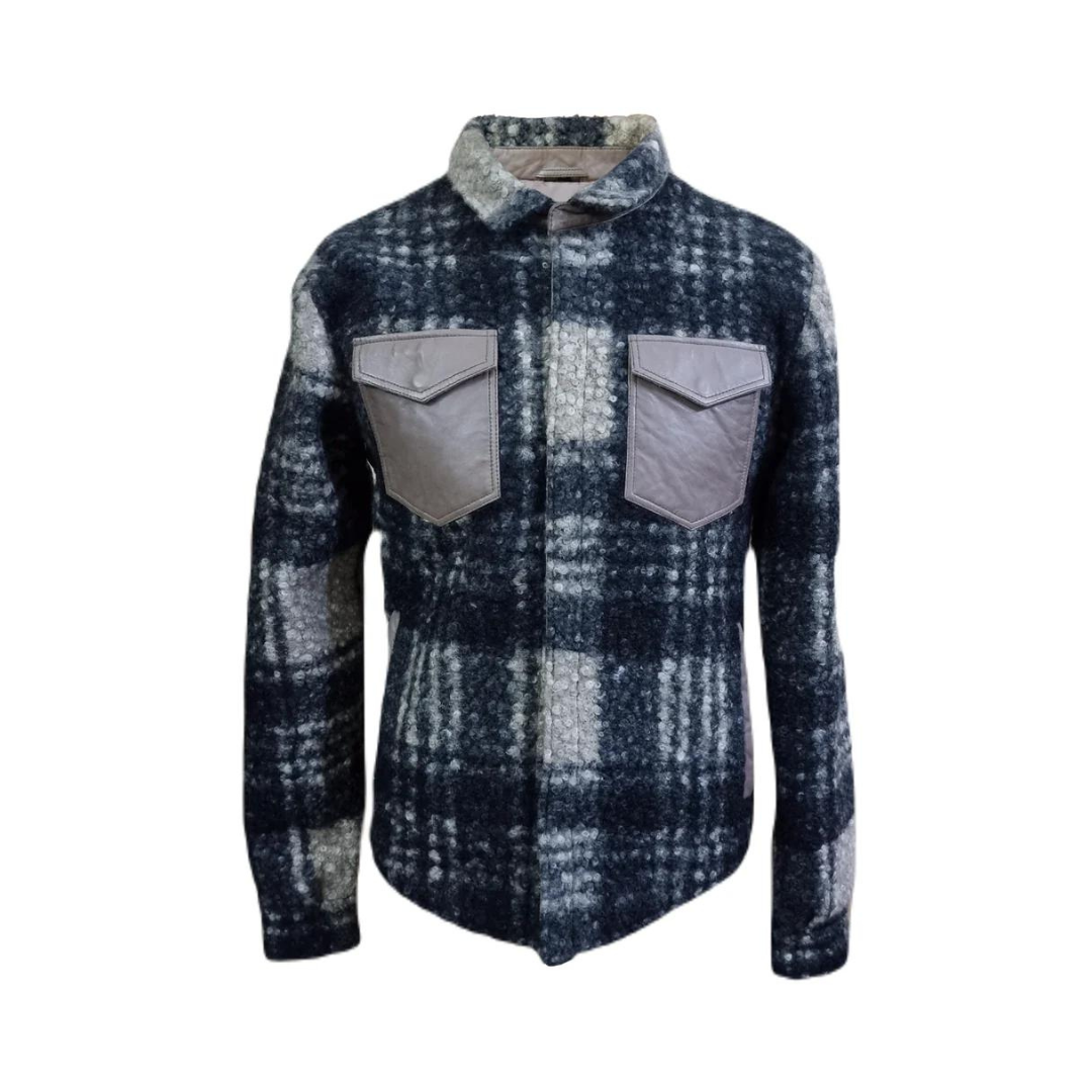 Mens Coat Jacket Premium Quality Wool Outwear Fashion Leather Stylish Shirt Coat Jacket - ELM48