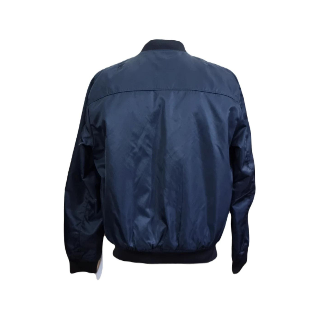 Chaqueta de moda azul para hombre, estilo motero, corte ajustado, informal, de primera calidad, ELM49