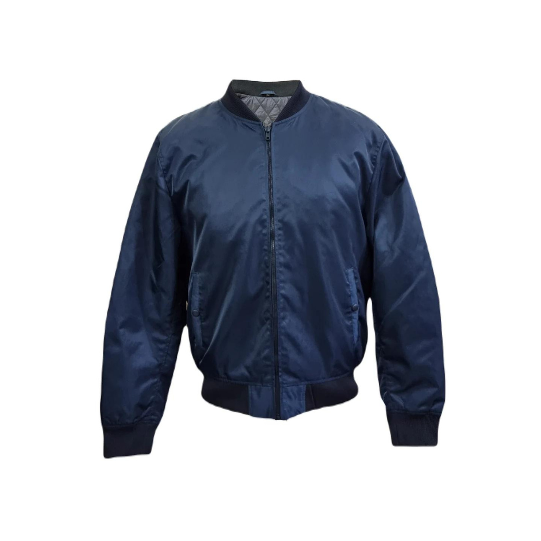 Chaqueta de moda azul para hombre, estilo motero, corte ajustado, informal, de primera calidad, ELM49