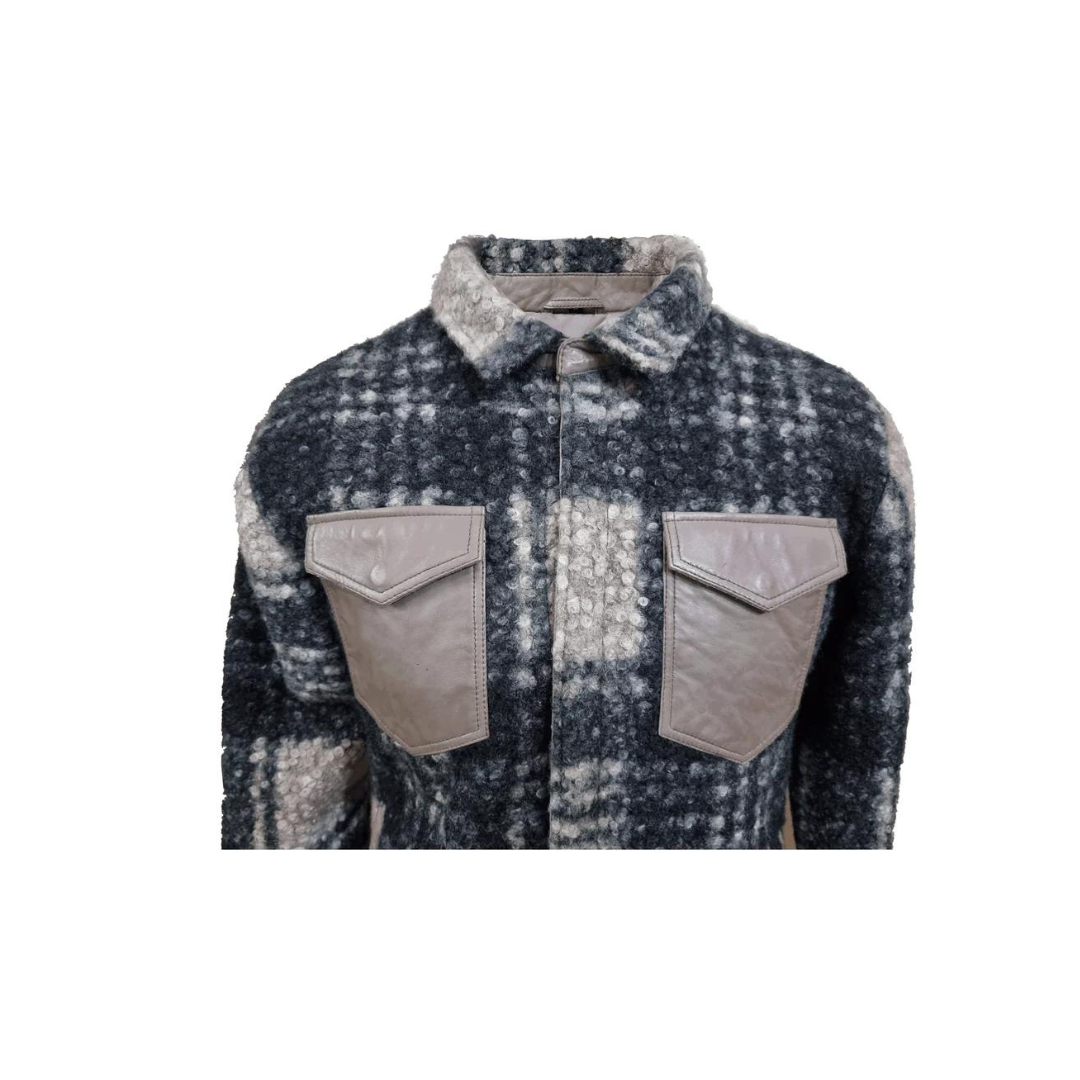 Mens Coat Jacket Premium Quality Wool Outwear Fashion Leather Stylish Shirt Coat Jacket - ELM48