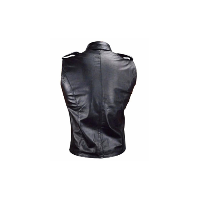 Sleeve less sheep leather shirt