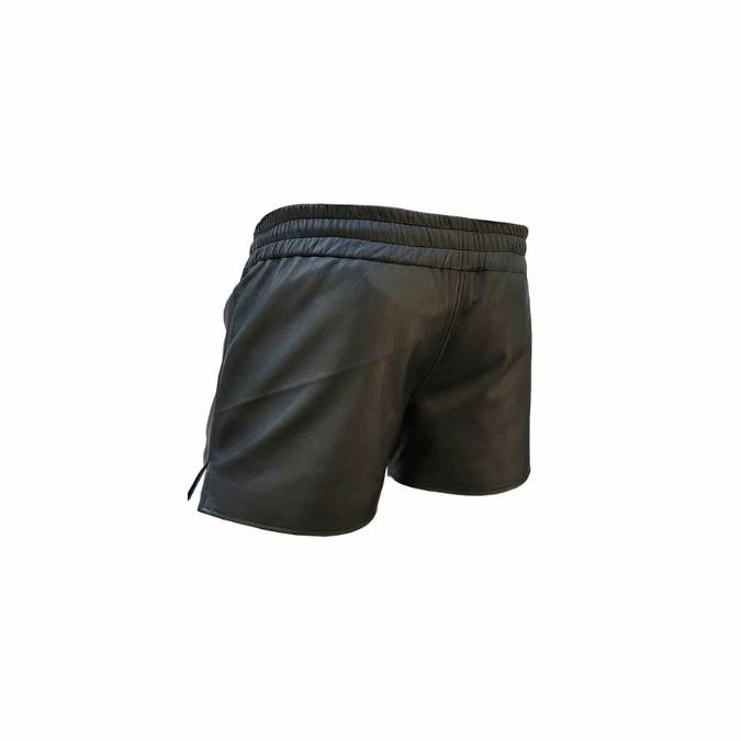 Calzoncillos tipo bóxer de piel de oveja auténtica de color negro para hombre - SHORTS3 - BLK