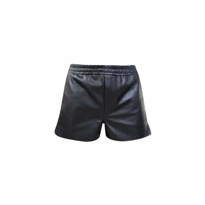 Calzoncillos tipo bóxer de piel de oveja auténtica de color negro para hombre - SHORTS3 - BLK