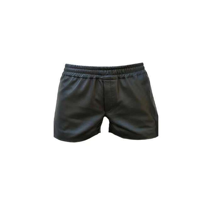 Calzoncillos tipo bóxer de piel de oveja auténtica de color negro para hombre - SHORTS3 - BLK