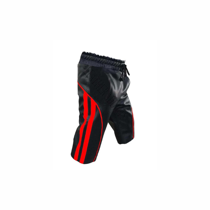 Pantalones cortos cargo de cuero auténtico negro para hombre - SHORTS4