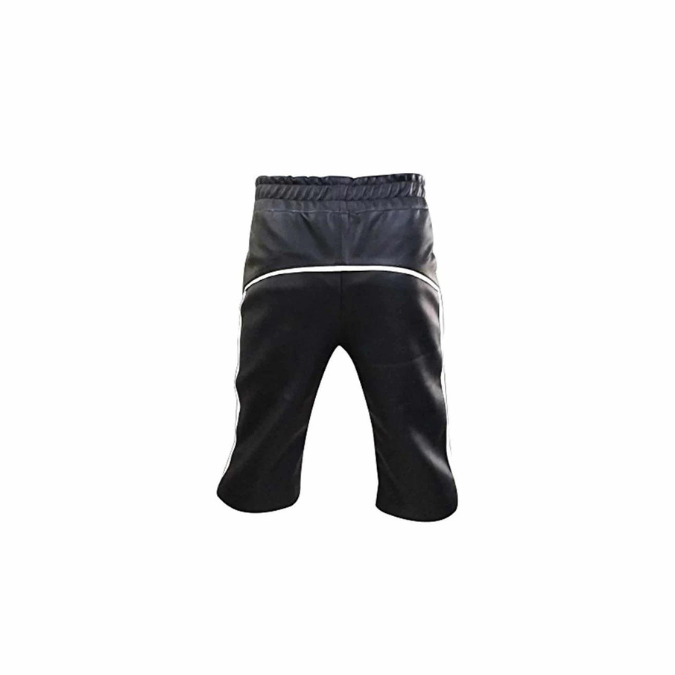Pantalones cortos cargo de cuero auténtico negro para hombre - SHORTS4