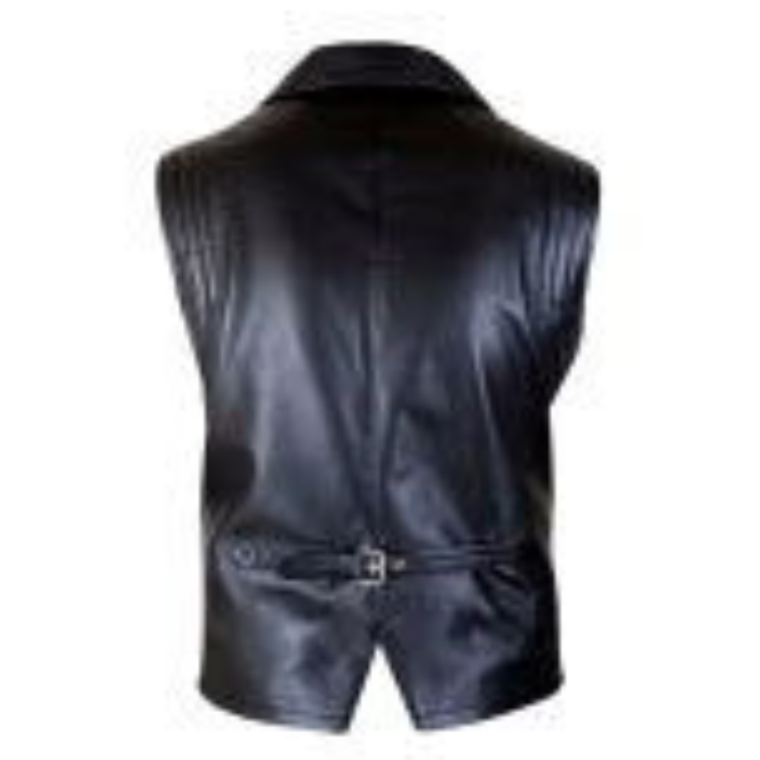 black leather vest
