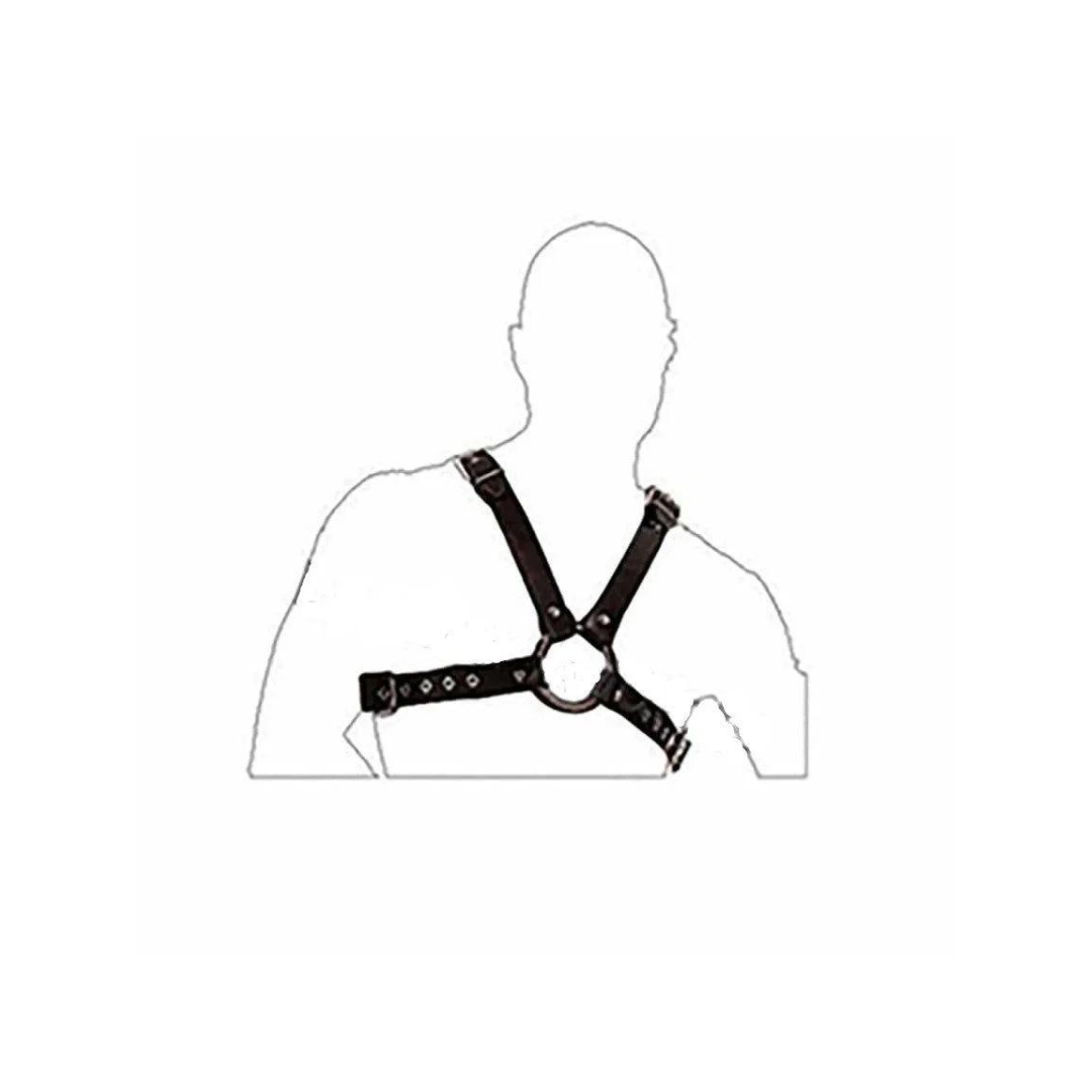 MENS BLACK LEATHER BONDAGE HARNESS- H3
