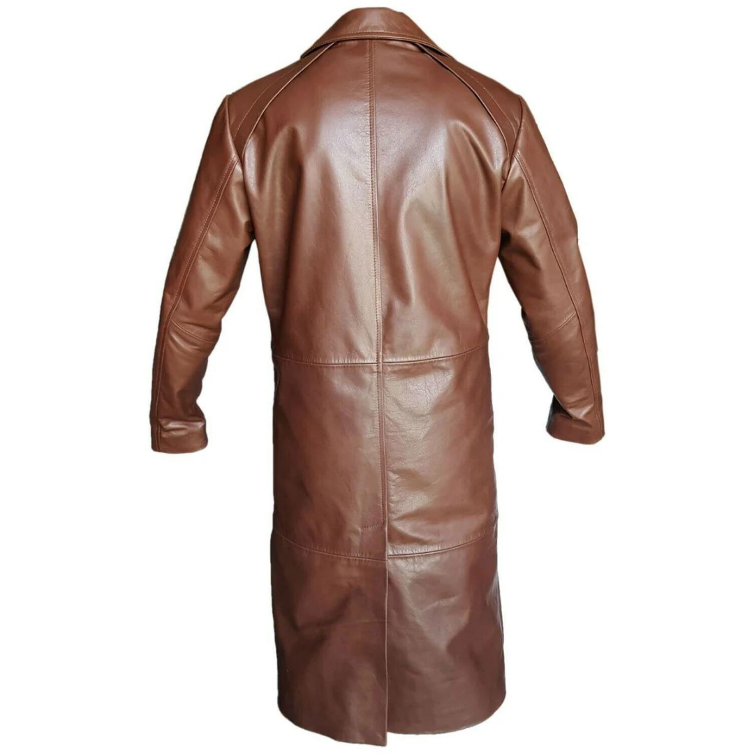 plus size leather trench coat