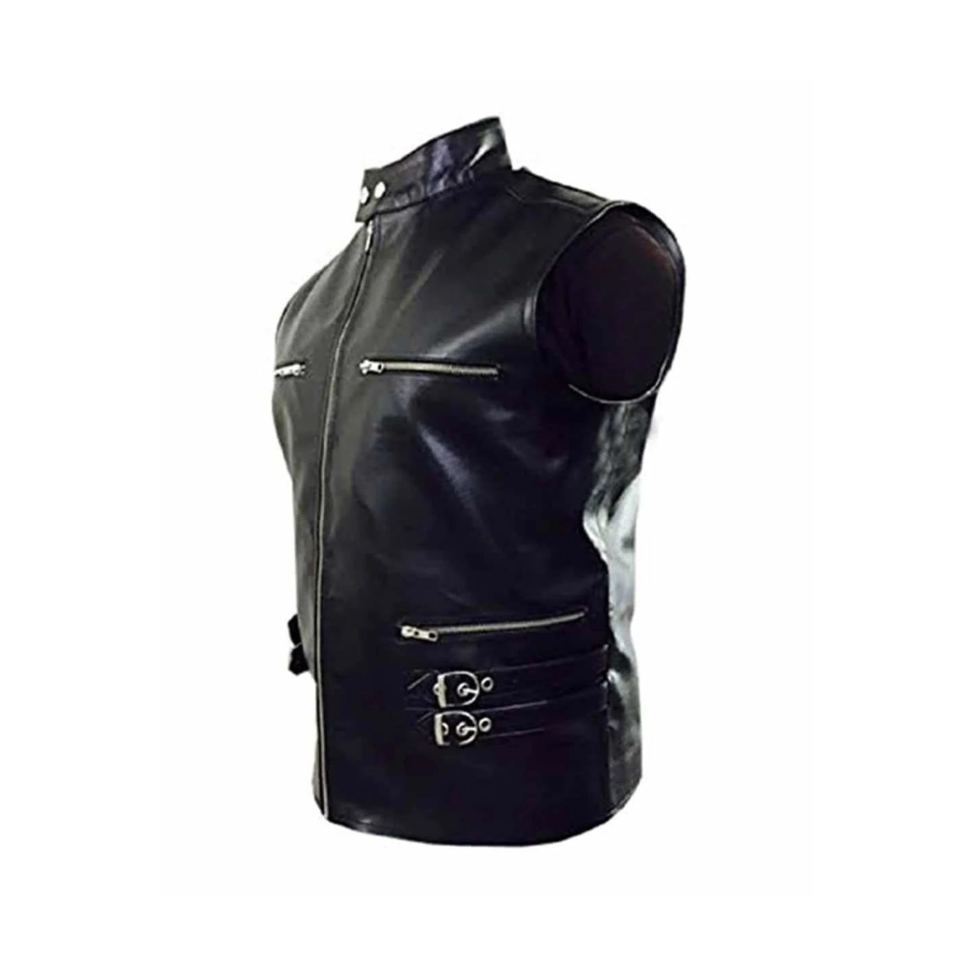 leather biker vest