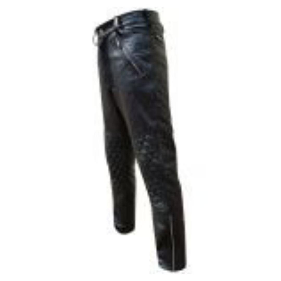 MENS BLACK SHEEP LEATHER QUILTED DESIGN PANTMOTORCYCLE BIKERS JEANS - J9