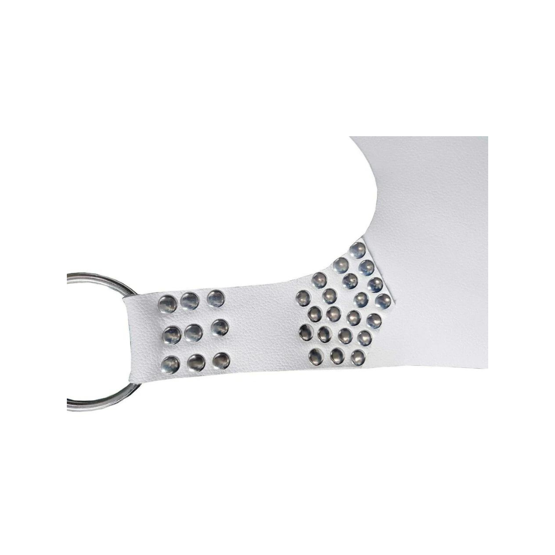 Columpio sexual para adultos de cuero blanco y negro con estribos montables y asiento cómodo (SW6)