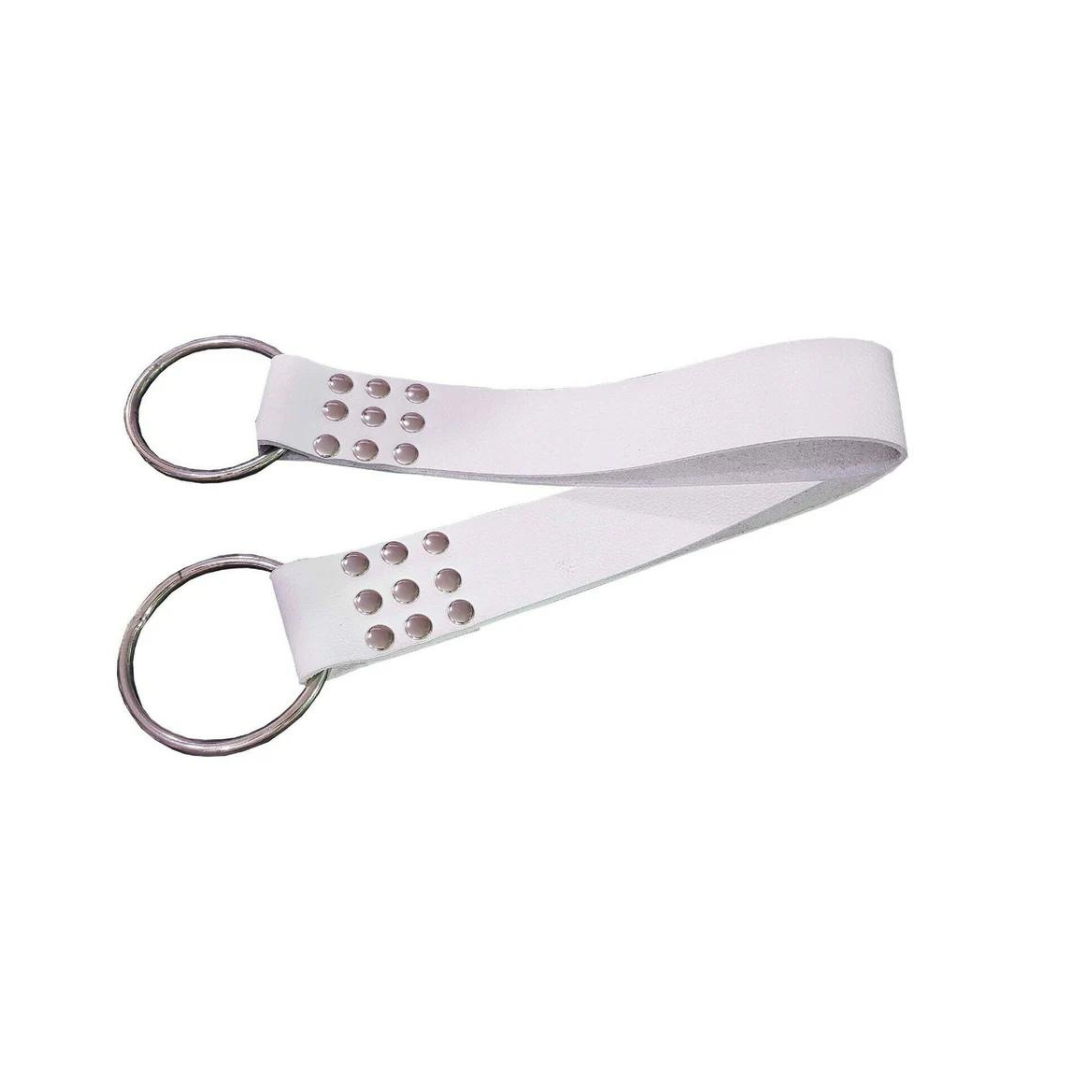 Columpio sexual para adultos de cuero blanco y negro con estribos montables y asiento cómodo (SW6)