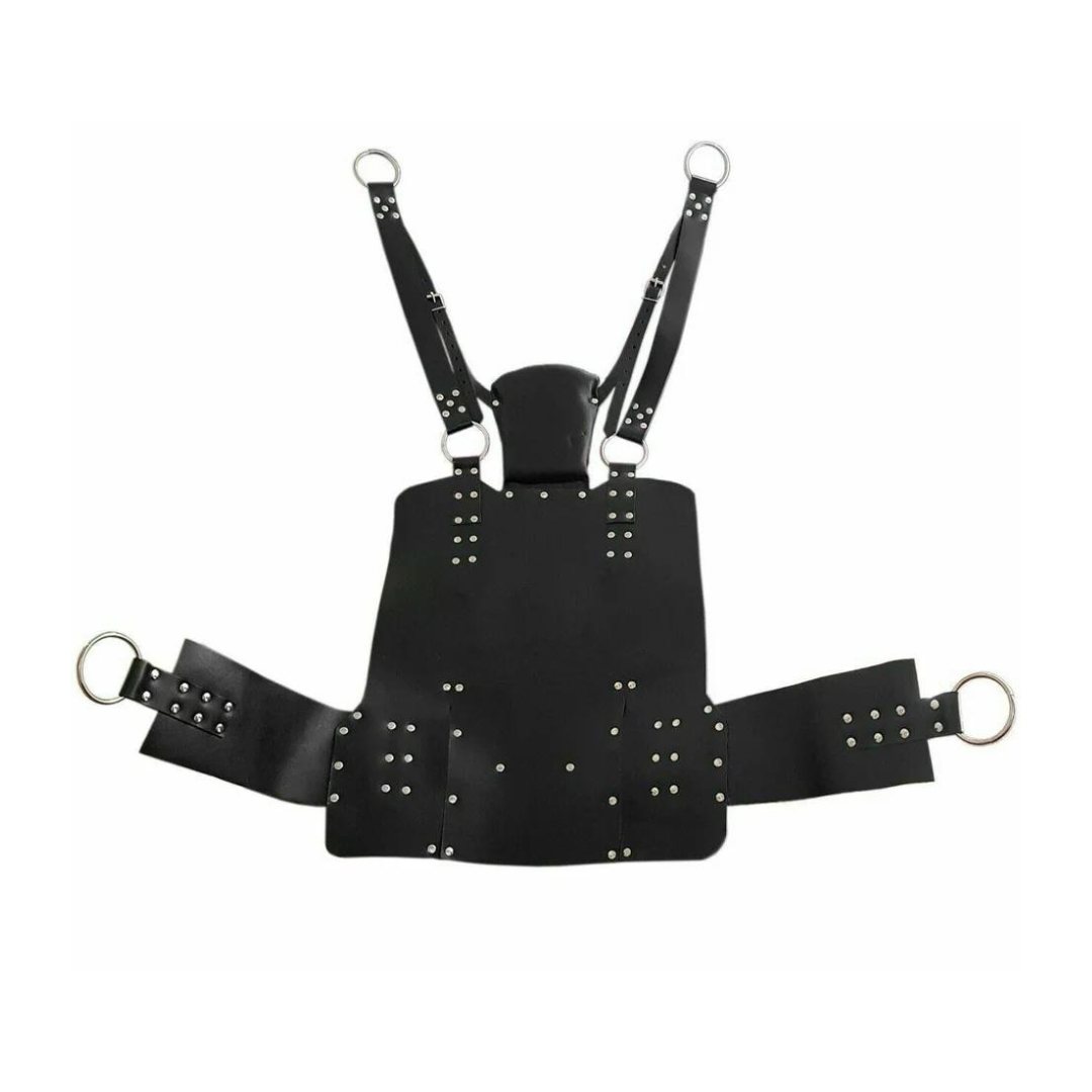 BLACK LEATHER HEAVY DUTY SEX SLING SWING ADULT PLAY HAMMOCK BDSM - (SW4)