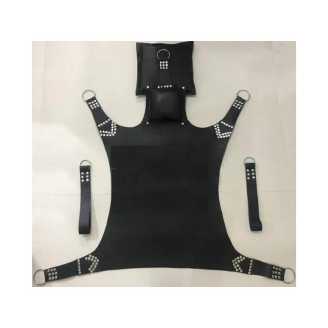Columpio sexual para adultos de cuero blanco y negro con estribos montables y asiento cómodo (SW6)