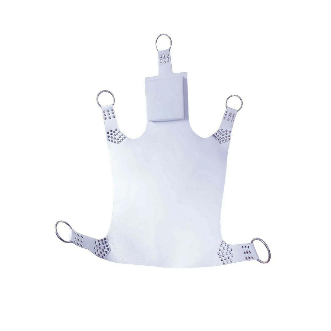 Columpio sexual para adultos de cuero blanco y negro con estribos montables y asiento cómodo (SW6)