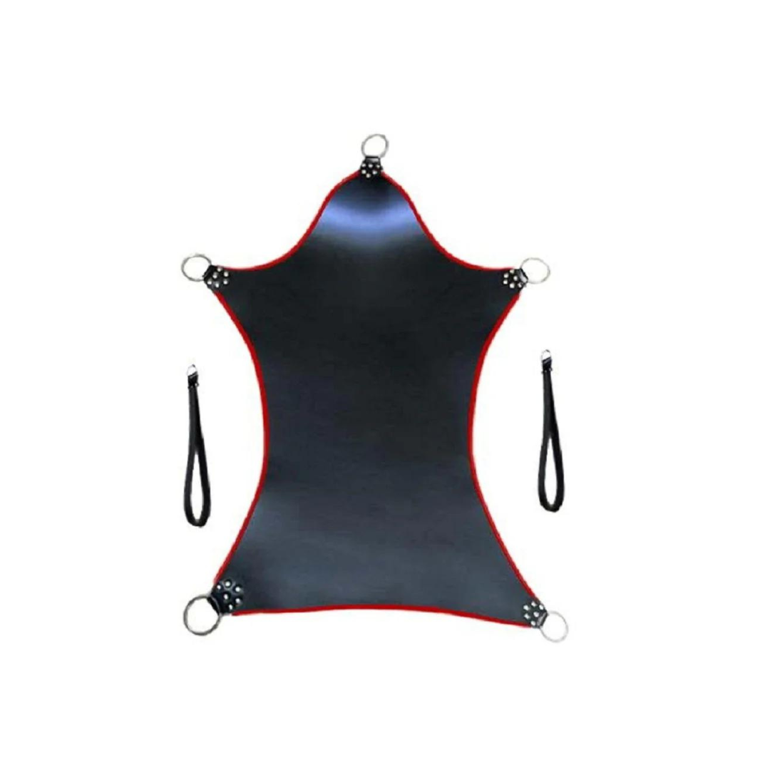 Adult Sex Sling Black Leather Heavy Duty Stirrups Mountable Swing - (SW2)