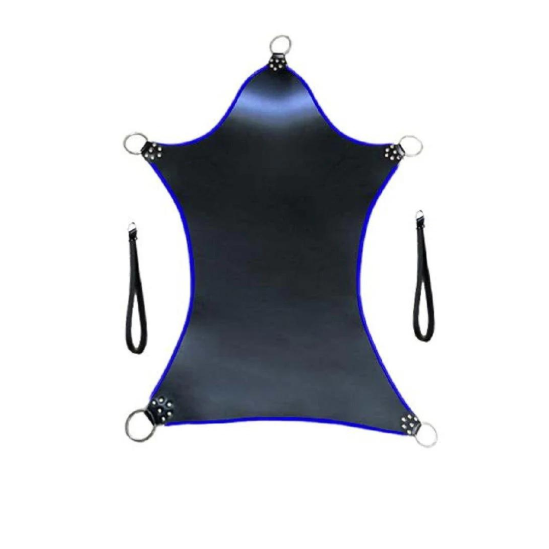 Adult Sex Sling Black Leather Heavy Duty Stirrups Mountable Swing - (SW2)