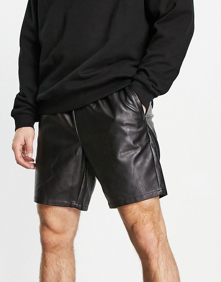 Mens Leather Shorts