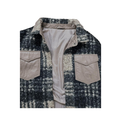 Mens Coat Jacket Premium Quality Wool Outwear Fashion Leather Stylish Shirt Coat Jacket - ELM48