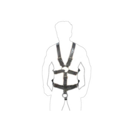 MENS BLACK LEATHER BONDAGE HARNESS - H1