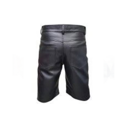 Bermudas largas de cuero negro o blanco para hombre Lederhosen - SHORTS1