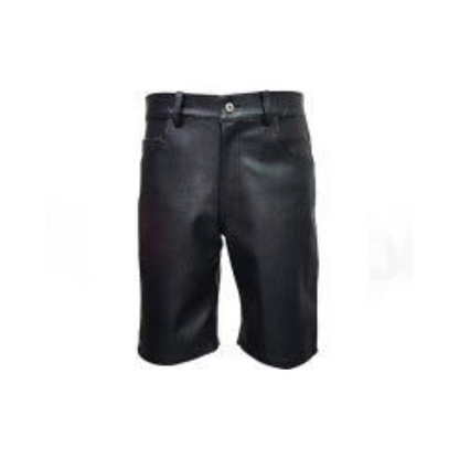 Bermudas largas de cuero negro o blanco para hombre Lederhosen - SHORTS1