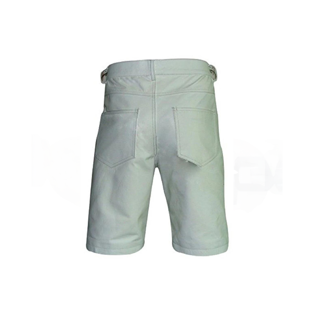 Bermudas largas de cuero negro o blanco para hombre Lederhosen - SHORTS1