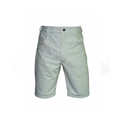 Bermudas largas de cuero negro o blanco para hombre Lederhosen - SHORTS1