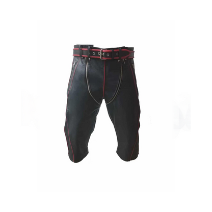 Pantalones cortos de cuero auténtico para hombre, de alta resistencia, tipo bondage - RAW2 -SHORTS