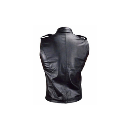 Sleeve less sheep leather shirt