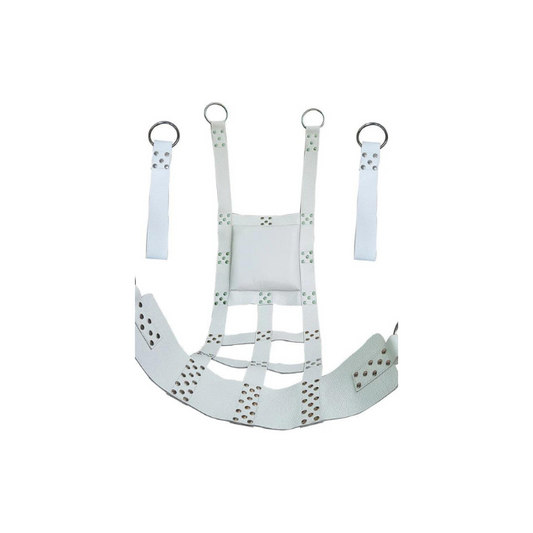 Leather Heavy Duty White Sling With Stirrups (SW1-WHT)