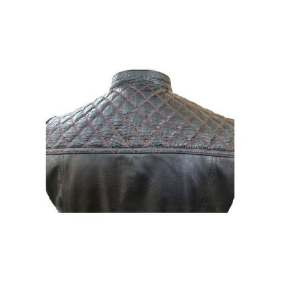 Mens Black Crocodile Print Leather Quilted Bikers Style Vest Waistcoat - B30