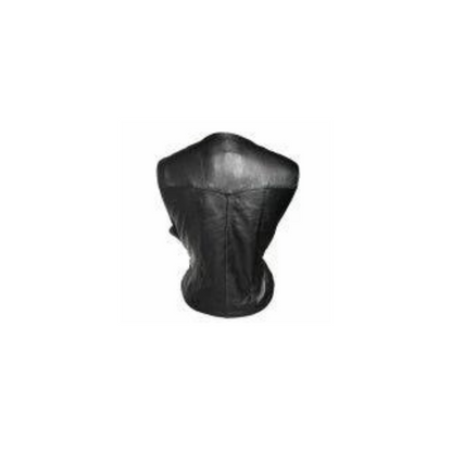 Chaleco de motociclista de cuero negro auténtico para mujer (W8 - BLK)