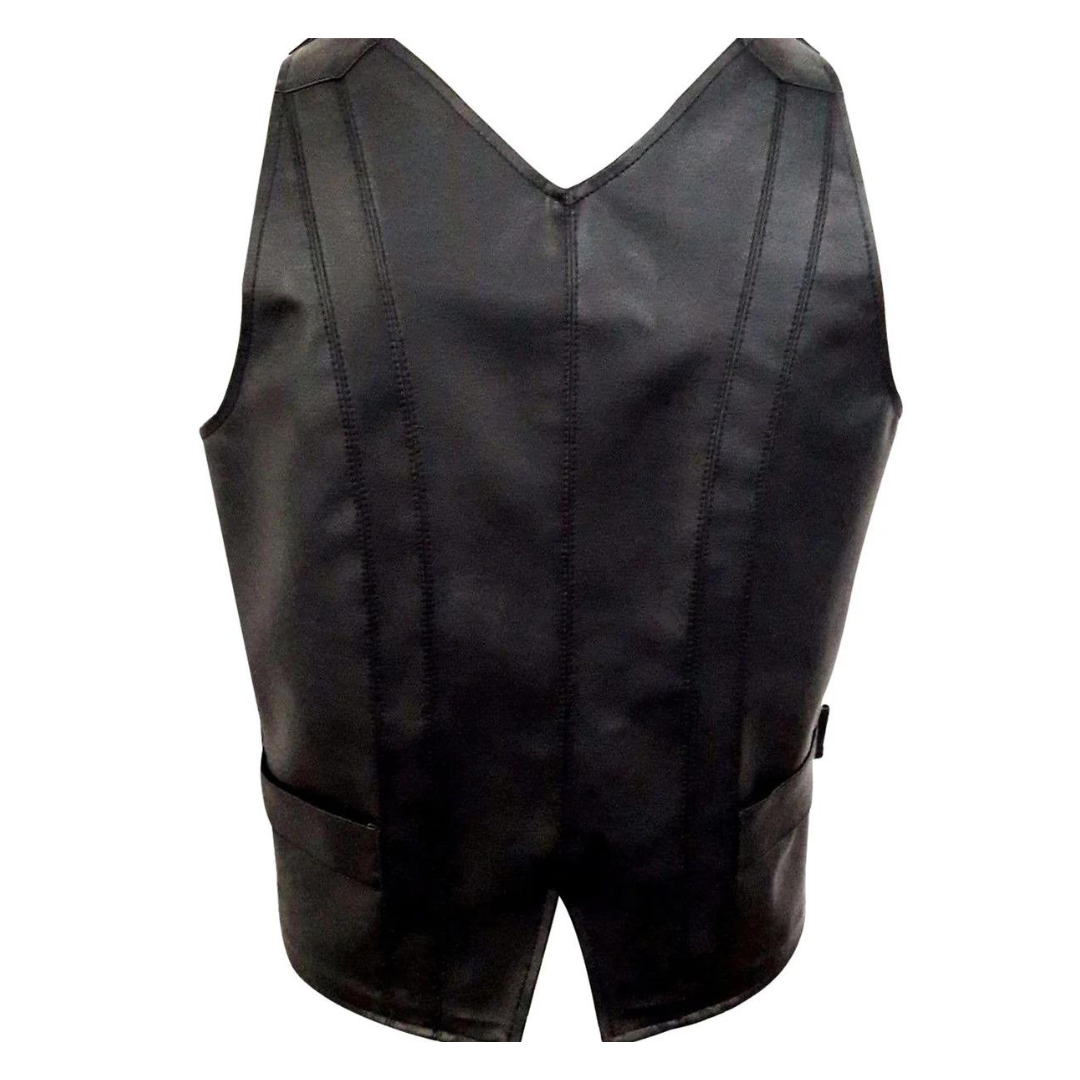 black leather vest