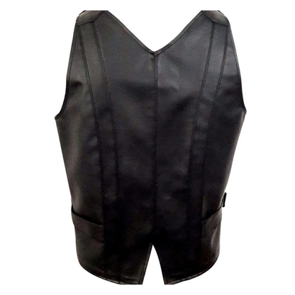 black leather vest