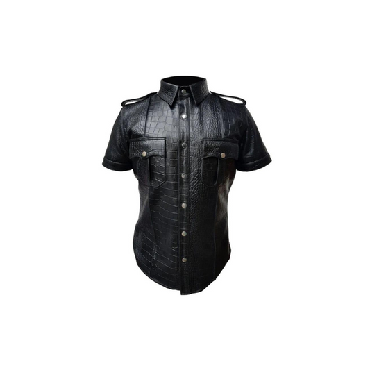 leather crop shirt	