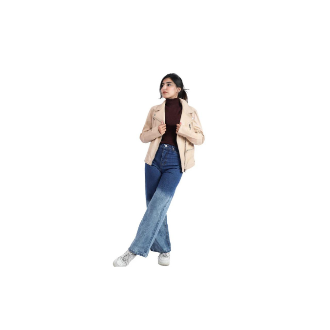 Womens Sheep Leather Blush Jacket Motorcycle Style Racer Fashion Jacket – ELF24