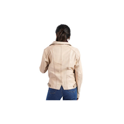 Womens Sheep Leather Blush Jacket Motorcycle Style Racer Fashion Jacket – ELF24