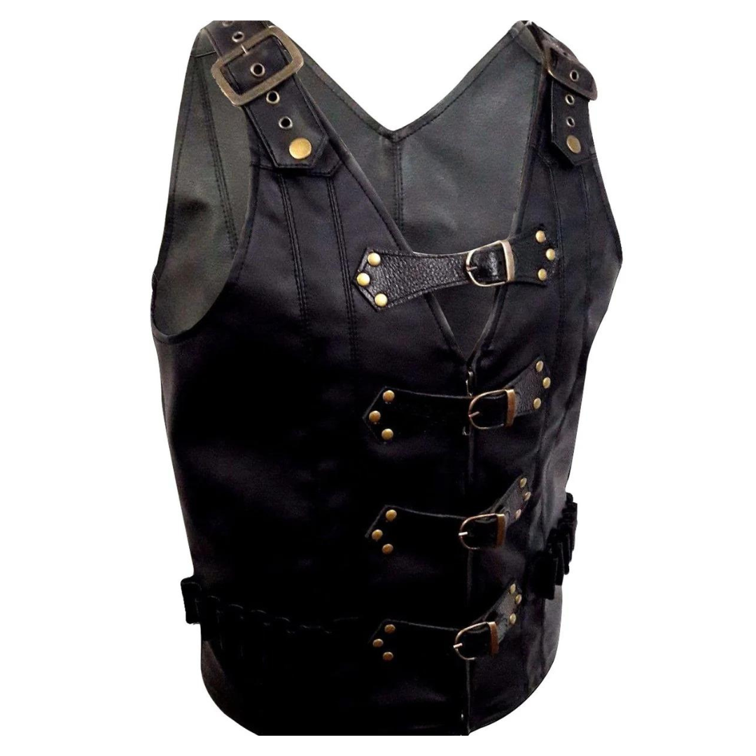 black leather vest