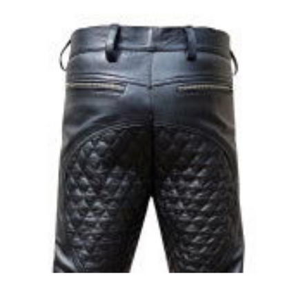 MENS BLACK SHEEP LEATHER QUILTED DESIGN PANTMOTORCYCLE BIKERS JEANS - J9