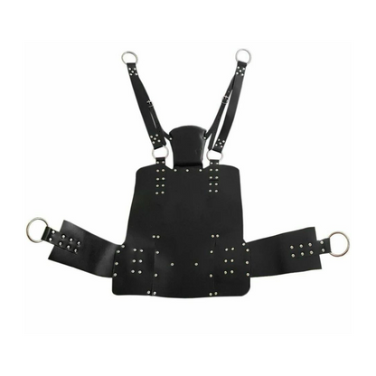 BLACK LEATHER HEAVY DUTY SEX SLING SWING ADULT PLAY HAMMOCK BDSM - (SW4)