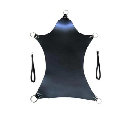 Adult Sex Sling Black Leather Heavy Duty Stirrups Mountable Swing - (SW2)