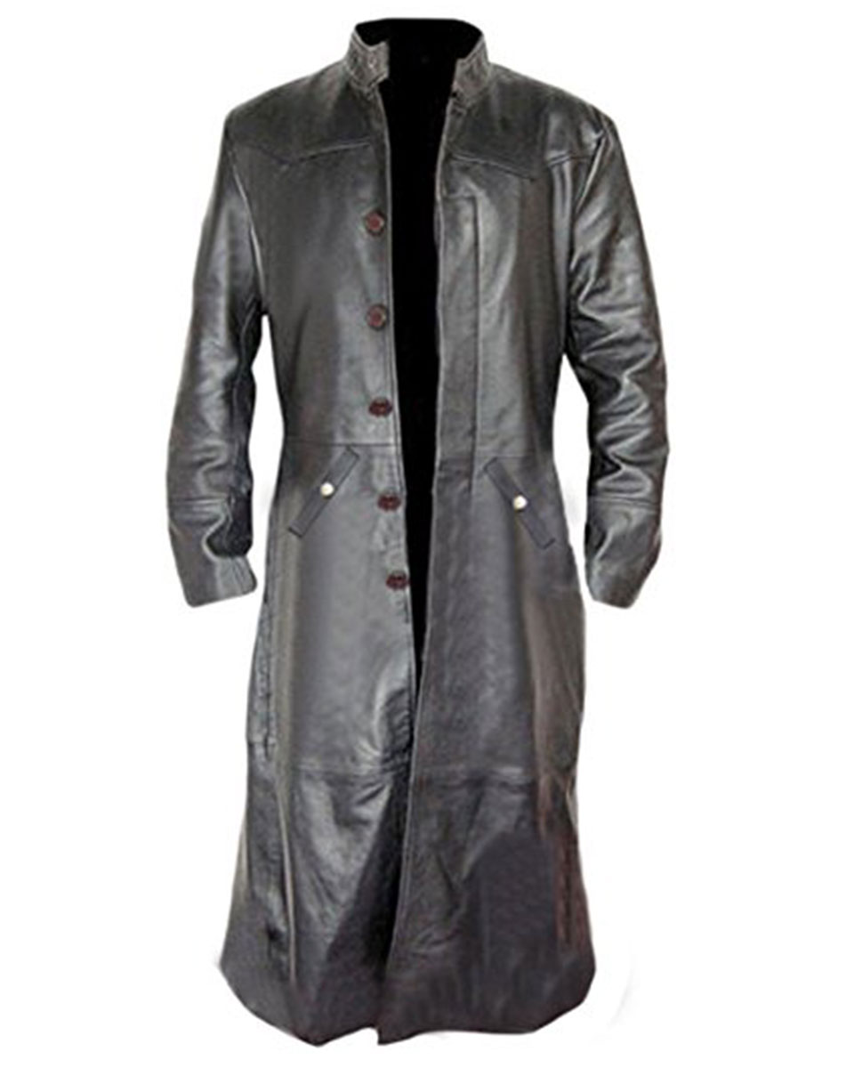 Black Leather Trench Coat – T3 – BLK | OllyAlly